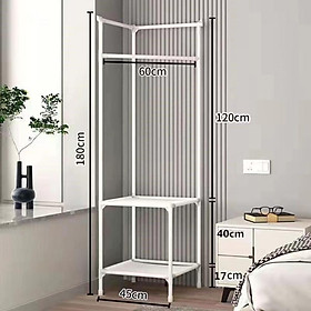 Mua Kệ để đồ đa năng chữ V lắp ghép  kệ góc tường để đồ 2 tầng có chỗ treo quần áo  khung hợp kim thép cao cấp chịu lực tốt
