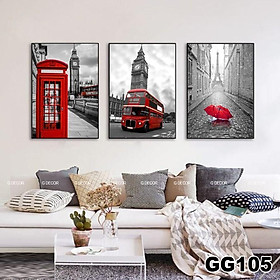 Mua Tranh treo tường canvas 3 bức phong cách hiện đại Bắc Âu 98  tranh phong cảnh trang trí phòng khách  phòng ngủ  phòng ăn