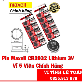 Vĩ 5 viên pin Maxell dòng cao cấp CR2032 - Hàng Chính Hãng