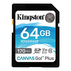 Mua THẺ NHỚ KINGSTON SD CANVAS GO PLUS 64GB – SDG3/64GB - Hàng Chính Hãng