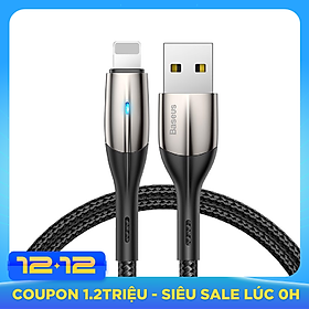 Cáp sạc và truyền dữ liệu tốc độ cao Baseus Horizontal Data Lightning cho iPhone/ iPad ( 2.4A, Indicator Lamp, Fast Charing) - Hàng Chính Hãng