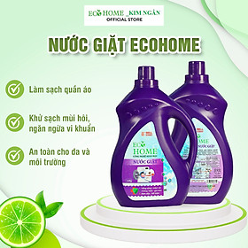 Nước Giặt Xả Quần Áo 2 In1 Công Nghệ Sinh Học ECOHOME 3,6KG Hương Thơm Mát Can Tím Làm Sạch Khử Mùi Hôi Ngừa Vi Khuẩn