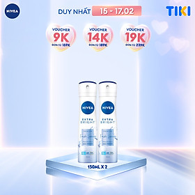 Combo 2 Xịt ngăn mùi NIVEA dưỡng sáng hương nước hoa (Tươi mát/Ngọt ngào/Quyến rũ) 150ml