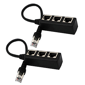 2x  Ethernet LAN Network Splitter 3 Ways Adapter 3 Port Converter 1 to 3