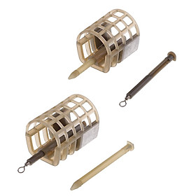 2pcs In Line Pellet Feeder Carp Fishing Feeders Bait Cage Lure Holder Basket