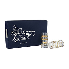 Hình ảnh Set 6 ly nhỏ pha lê mạ vàng 24k nhập khẩu ITALY Vienna Felix Gold GA VEMA  6607