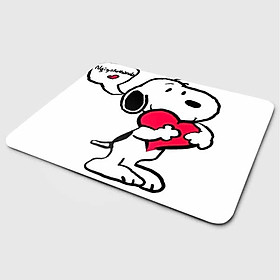 Mua Miếng lót chuột mẫu Cún Snoopy Mang Trái Tim (20x24 cm) - Hàng Chính Hãng