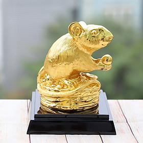 Tượng Chuột Sung Túc mạ vàng 24K - Quà tặng độc đáo, cao cấp năm Canh Tý cho sếp, khách hàng, đối tác, người thân