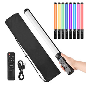 Handheld RGB Tube Light LED Video Light Wand 3200K-5500K Dimmable 9 Colorful Lighting Effects for Vlog Live Streaming