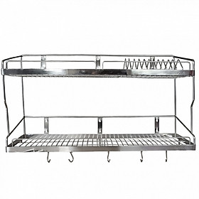 Kệ chén dĩa 2 tầng INOX SUS 304 (28 x 100 cm)