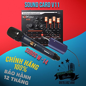 Mua Combo micro Karaoke W-14 + Sound card V11 hát karaoke  livetream - âm thanh chân thực