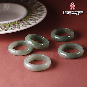 Nhẫn cẩm thạch - ngọc phỉ thúy du thanh nếp băng type A ni 19 mệnh hỏa, mộc - Ngọc Quý Gemstones