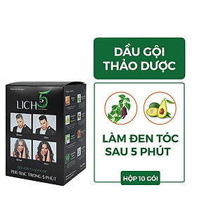 Dầu Gội Đen Tóc Thảo Dược LICH 5 - Đen - 10x10x15