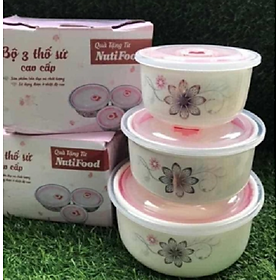 Mua Bộ ba thố sứ có nắp chân không hàng chất lượng cao
