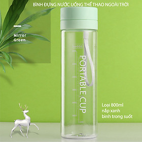 Bình đựng nước uống thể thao, dã ngoại đa năng, dung tích lớn 600-800ml, bằng nhựa PC