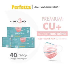 Combo 3 Hộp - Khẩu Trang Y Tế Cao Cấp Perfetta Premium, Đóng Gói Riêng Từng Cái (40 cái/hộp)