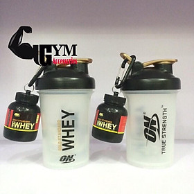 Bộ 2 sản phẩm bình lắc shake bottle và hộp đựng whey ishake protein funnel