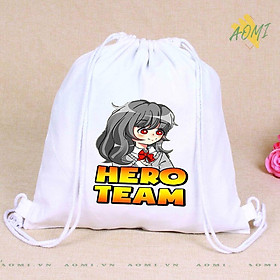 BALO MINI HEROTEAM SIM SAM SIRO AOMIVN DÂY RÚT ĐEO VAI 33x38cm NHỎ XINH UNISEX CHẤT CANVAS CUTE TIỆN ÍCH DU LỊCH DẠO PHỐ