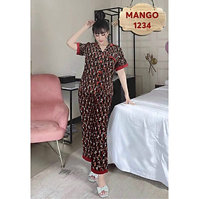 Đồ Bộ Mặc Nhà, Đồ Bộ Pizama Lụa Mango Nữ Shop Khánh An Quần Dài Tay Ngắn, Màu Số 40
