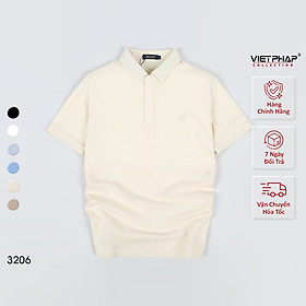 Áo Polo Nam VIỆT PHÁP Form Basic Chất liệu Cotton Pique co giãn thấm hút mồ hồi tốt 3206