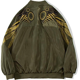 Áo khoác bomber thêu logo chim Mã: NK1084 - XANH RÊU