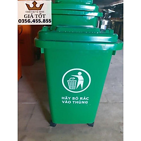 Mua Thùng rác nhựa công cộng 60l 4 bánh xe ( hàng nhập khẩu )