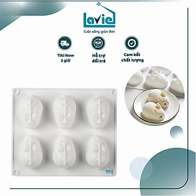 Mua Khuôn Silicon Làm Thạch 3D Hình 6 Thỏ Trắng