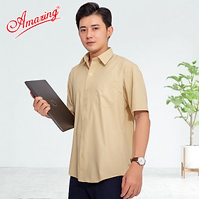 Áo sơ mi nam trung tuổi size đại tới 110kg, form rộng, phong cách công sở, thương hiệu Amazing