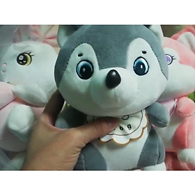 Gấu Bông chó husky Gấu Bông cho Bé màu xám màu hồng