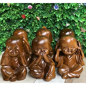 Mua Bộ tượng tam không trang trí bàn làm việc  láp tốp  ôtô bằng gỗ bách xanh thơm phức kt cao 13×9×8cm