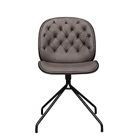Mua Ghế phòng họp chân cố định Beetle 3-P1 Nội thất Capta Ghế tiếp khách có nệm PVC cao cấp nâu bò và xám thân nhựa PP màu đen chân sắt sơn tĩnh điện tại HCM