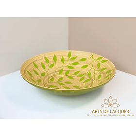 Bát Sơn Mài Xanh Họa Tiết Lá