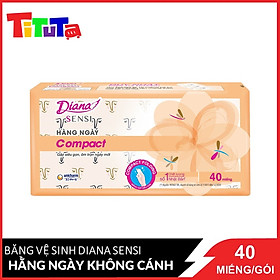 Hình ảnh Băng vệ sinh Diana Sensi hàng ngày không cánh Compact 40 miếng/gói