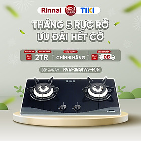 Mua Bếp gas âm Rinnai RVB-2BG(Wv-M)N mặt bếp kính và kiềng bếp men - Hàng chính hãng.