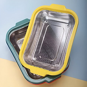 Mua Rổ Lưới Inox Chữ Nhật Có Quai Size Lớn 34x24x6cm