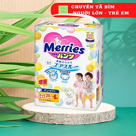 BỈM/ TÃ QUẦN MERRIES CỘNG MIẾNG SIZE XL38+6 MIẾNG