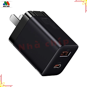 Cốc sạc Nhanh Nhỏ Gọn Baseus Super Si Pro Quick Charger C+U 30W- Hàng chính hãng