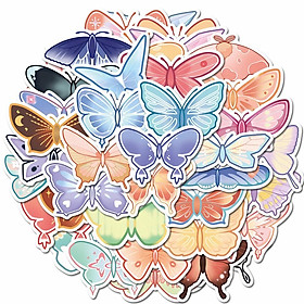 Sticker bướm chibi hoạt hình cute trang trí mũ bảo hiểm,guitar,ukulele,điện thoại,sổ tay,laptop-mẫu S25