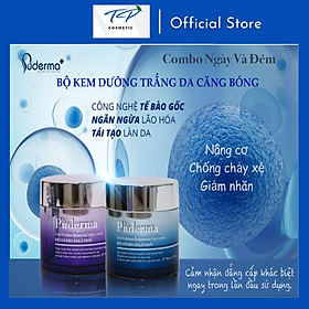 Bộ Kem Dưỡng Trắng Da Ngày và Đêm Puderma: Nâng Cơ, Chống chảy xệ, Giảm nếp nhăn, bật tone trang điểm. 