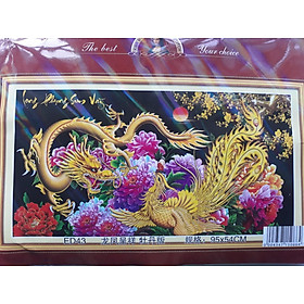 Mua Tranh thêu chữ thập long phụng sum vầy E43 - 95 x 54 cm - chưa thêu