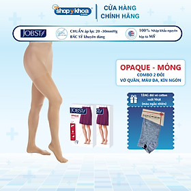 Combo 2 đôi Vớ y khoa quần JOBST Opaque - Mỏng, màu da, hở ngón, 20-30 mmHg, giãn tĩnh mạch chân (tất y khoa)