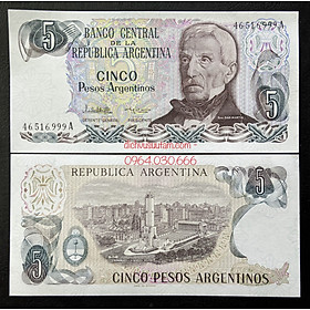 Mua Tiền xưa Cộng hòa Argentina 5 pesos mới cứng sưu tầm