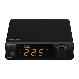 TOPPING Dx3 Pro Plus Digital Audio Music Decoder USB DAC Headphone Amplifier Balanced HIFI ES9038Q2M Bluetooth LDAC DSD DX3pro+ Color: Black