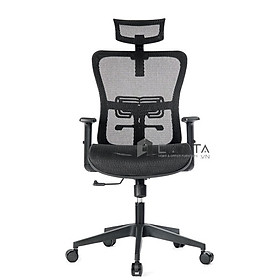 Mua Ghế xoay văn phòng lưng lưới CM4512-M Nội thất Capta Ghế ngồi làm việc tại nhà có tựa đầu lưng lưới nệm vải lưới tay nhựa chữ T office chair