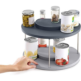 Kệ đựng chai lọ gia vị Joseph Joseph 85196 CupboardStore 2tier Rotating Org (Grey) hàng chính hãng