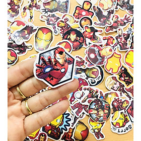 Set 60 Sticker Iron Man người sắt ảnh decal hình dán ép lụa