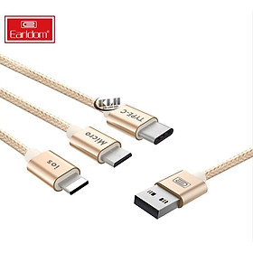Mua Cáp sạc 3 đầu bọc dù chống đứt Earldom 028 - Hàng chính hãng