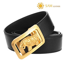 Dây Nịt Nam SAM Leather SFDN120- Thắt Lưng Nam Da Bò Cao Cấp/ Mặt Khoá Thắt Lưng Inox Không Gỉ, Men's belts