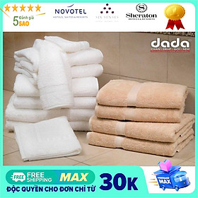 Combo 2 khăn mặt  dùng trong Khách sạn 5 sao, Spa, Resort chất liêu 100% Cotton mêm mềm mịn - Hàng Chính Hãng