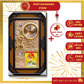 Mua Lịch treo tường cao cấp và sang trọng  tranh lịch đồng hồ đá Poly mạ vàng